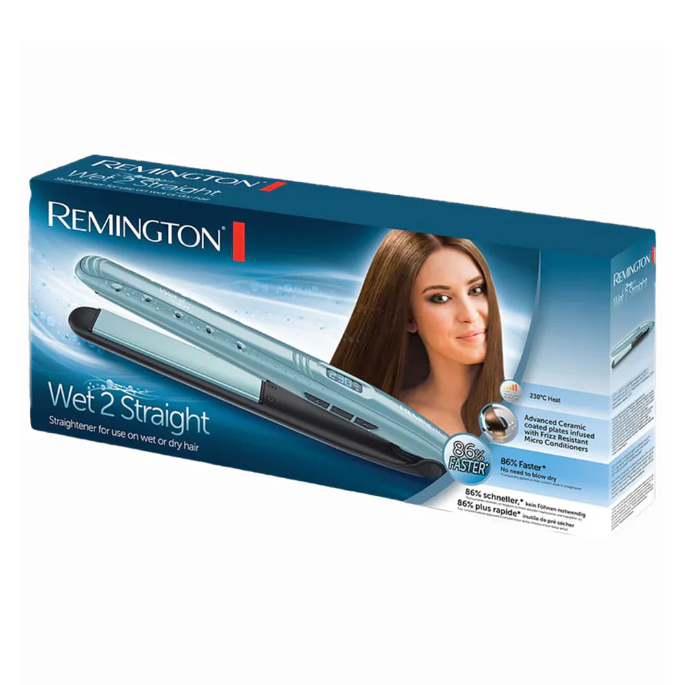 Remington S7300 Wet 2 Straight Ceramic Straightener with Frizz Resist Micro Conditioners