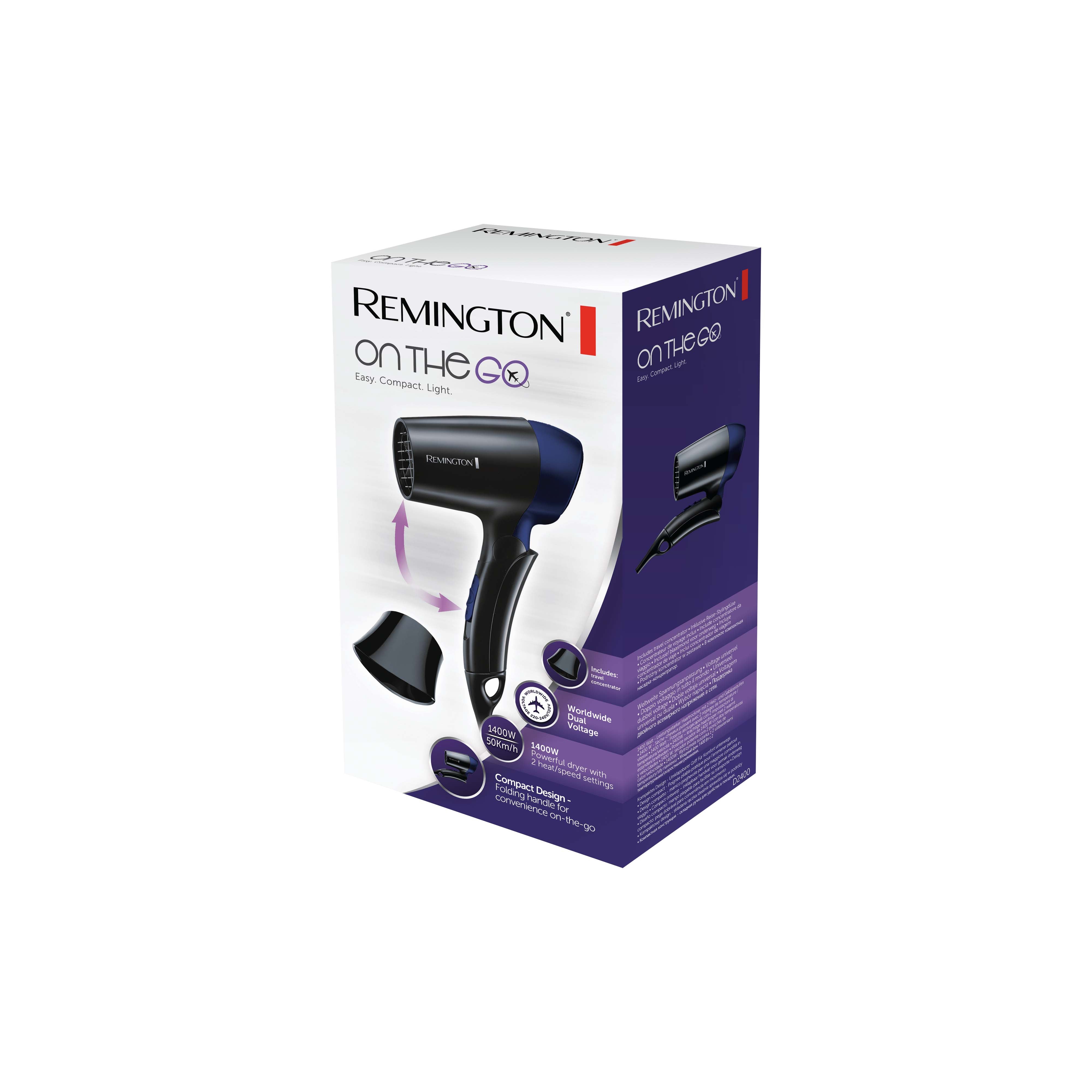 REMINGTON D2400 ON THE GO TRAVEL HAIR DRYER