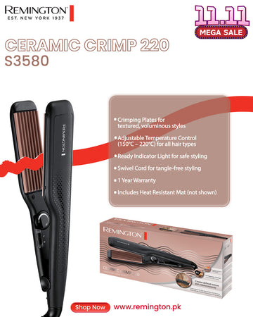 REMINGTON CERAMIC CRIMP CREPE HAIR STRAIGHTENER-S3580