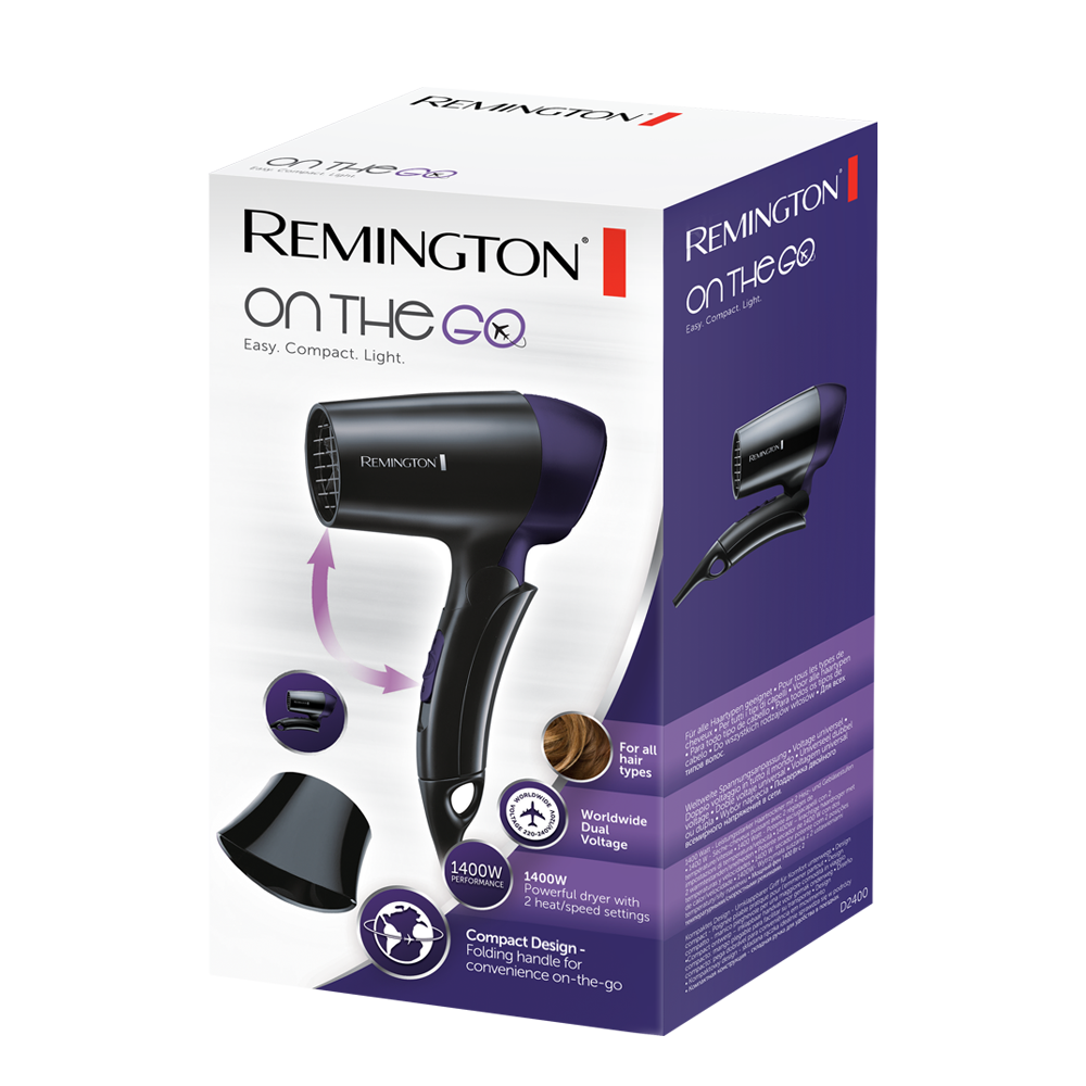 REMINGTON D2400 ON THE GO TRAVEL HAIR DRYER