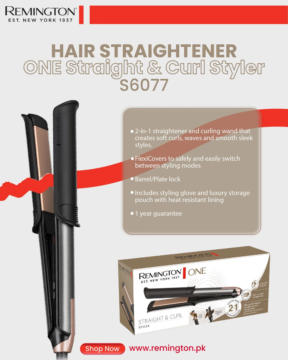 Remington ONE Straight & Curl Styler - S6077
